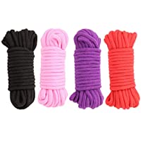 Doc Mao 32 pies 10 m de Cuerda de algodón Suave- Cuerda de algodón Natural de Larga duración (Juego de 4) Negro- Rosa…